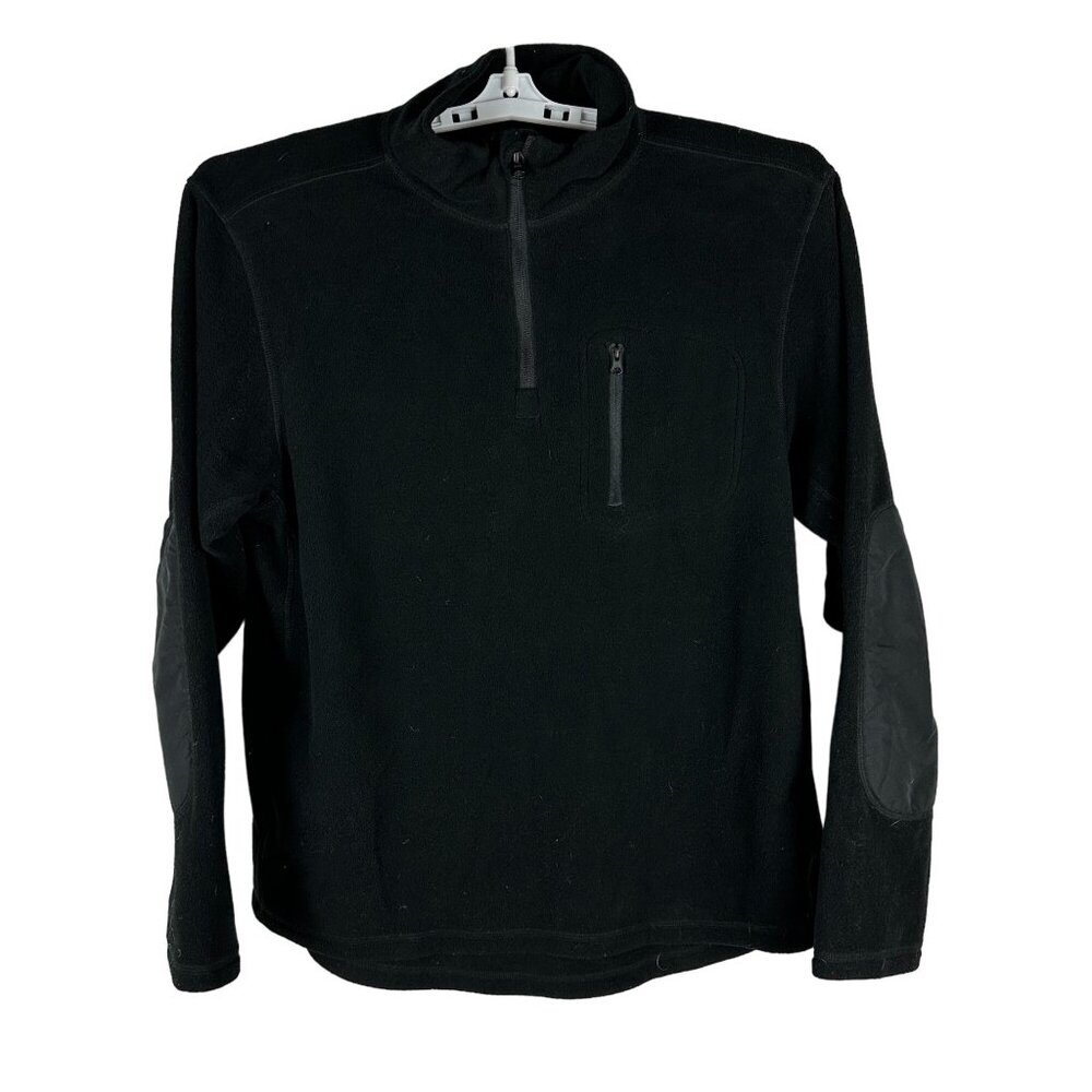 Condor Men's XL Black Fleece Pullover With Zippered Chest Pocket & Elbow Patches